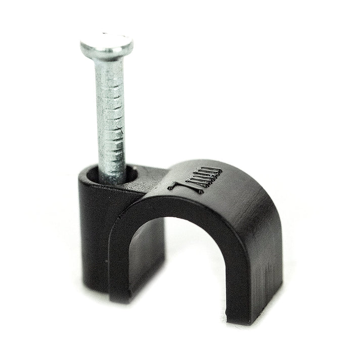 BG CCR7B/50 Black Round 7mm Cable Clips - 50 Pack - westbasedirect.com