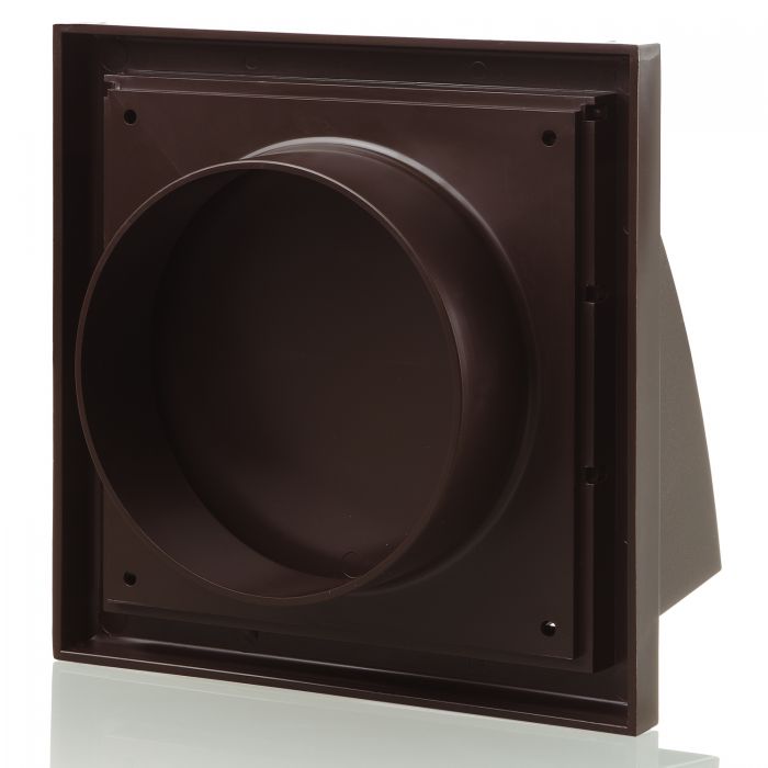 Blauberg DECOR 155X155/100HK BROWN Plastic Cowled Hooded Air Ventilation Wind Baffle Wall Grille 4" 100mm - westbasedirect.com