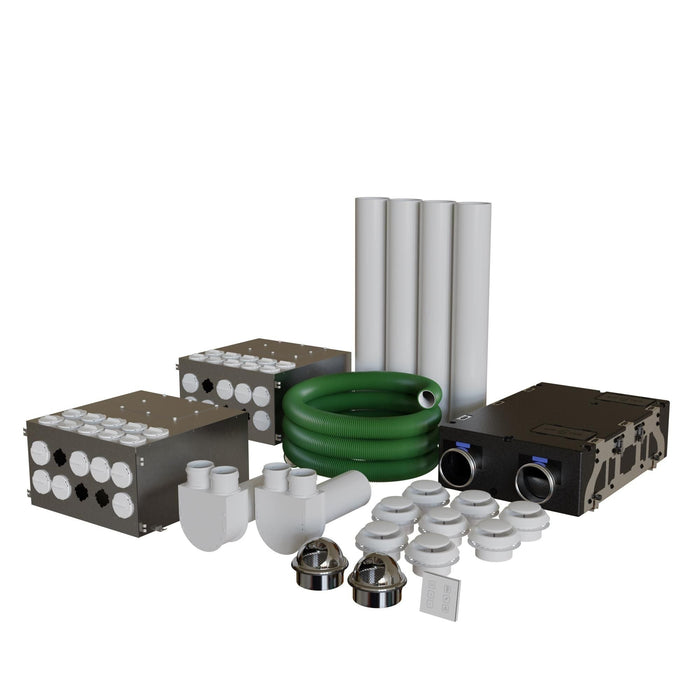 Blauberg EC-D5B-180-HK4 Komfort 4-Bed House, Complete Horizontal MVHR Heat Recovery Ventilation Kit - westbasedirect.com