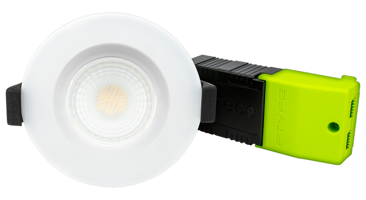 Luceco FType Compact Regressed 4W 4000K IP65 Fire Rated Downlight - White - westbasedirect.com