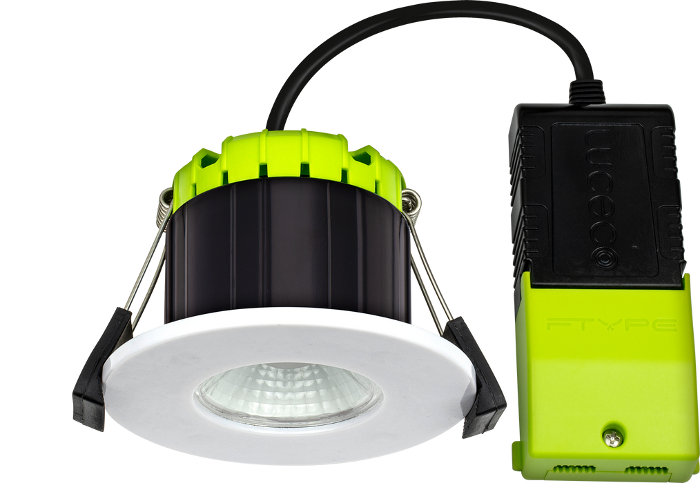Luceco FType Compact Fixed 6W 4000K IP65 Fire Rated Downlight - White - westbasedirect.com