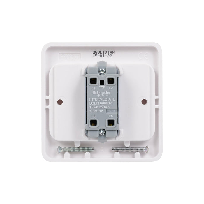 Schneider Electric GGBL1014WS Lisse White Moulded 10AX 1G Intermediate Wide Rocker Switch (Display Packaged) - westbasedirect.com