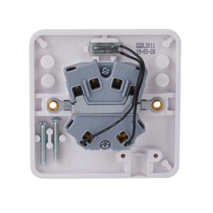 Schneider Electric GGBL2011 Lisse White Moulded 20AX DP Switch with LED Indicator - westbasedirect.com