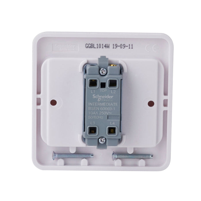 Schneider Electric GGBL1014W Lisse White Moulded 10AX 1G Intermediate Wide Rocker Switch - westbasedirect.com