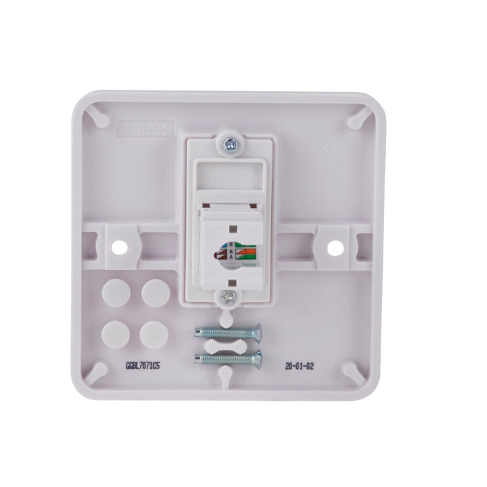 Schneider Electric GGBL7071C5 Lisse White Moulded Single RJ45 CAT5e Data Socket - westbasedirect.com