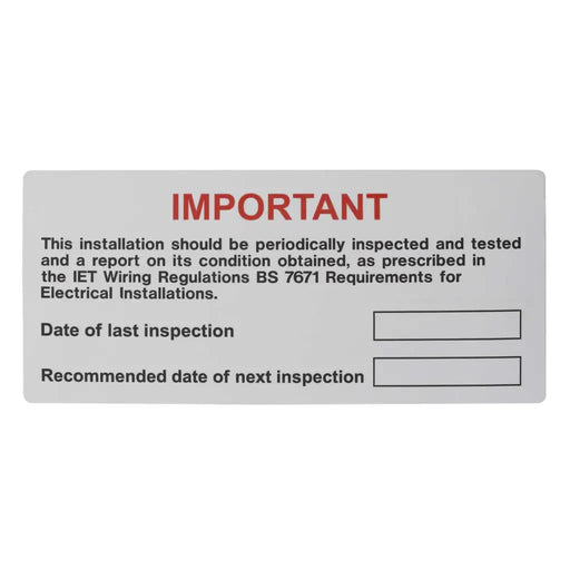 iSigns IS4505RP Industrial Signs Periodic Inspection Label 130mm x 60mm PVC (Pack of 5) - westbasedirect.com