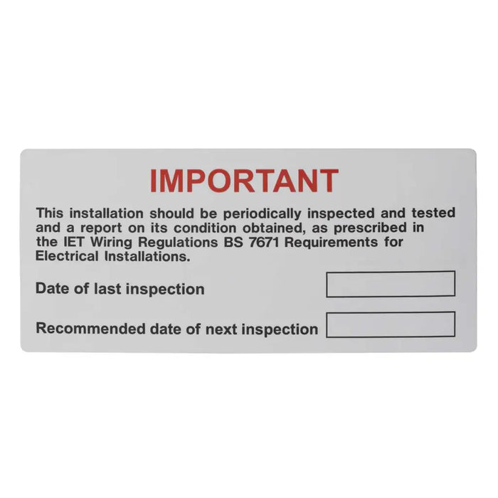 iSigns IS5610SA Industrial Signs Periodic Inspection Label 130mm x 60mm Vinyl (Pack of 10) - westbasedirect.com