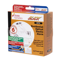 Kidde 2SFW Slick Mains Optical Smoke Alarm with Alkaline Battery Back-Up
