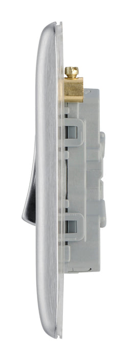 BG NBS15 Nexus Metal Fan Isolator Switch TP 10A - Brushed Steel - westbasedirect.com