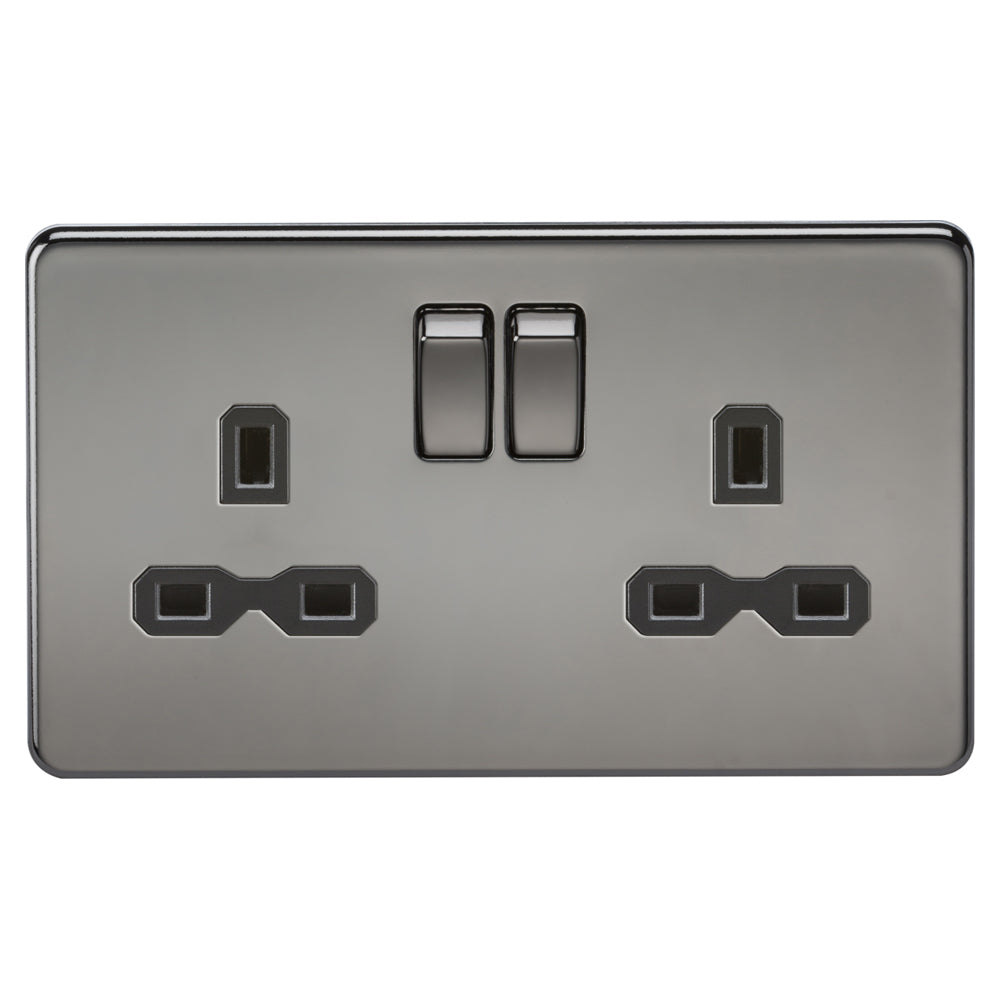 Screwless Black Nickel Switches & Sockets — B2Belectrical.com