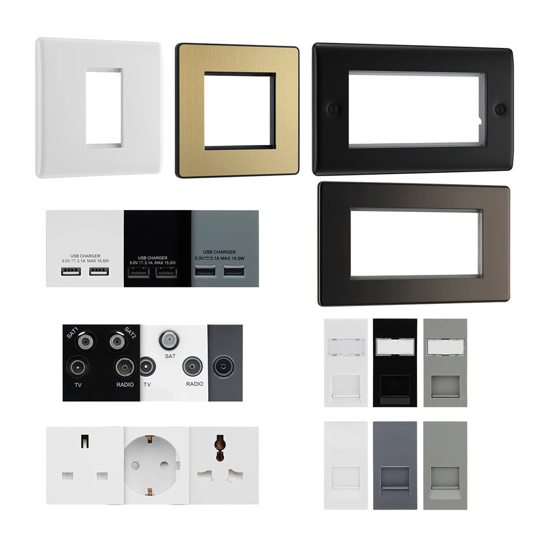 Euro Modules | Euro Cover Plates & Accessories — B2Belectrical.com