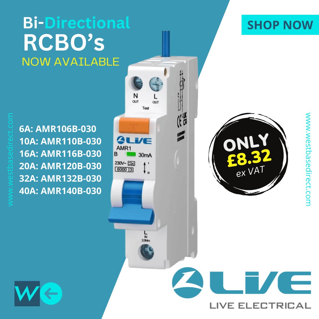 LIVE Electrical AMR Type A RCBOs | Bidirectional Mini RCBOs with ...