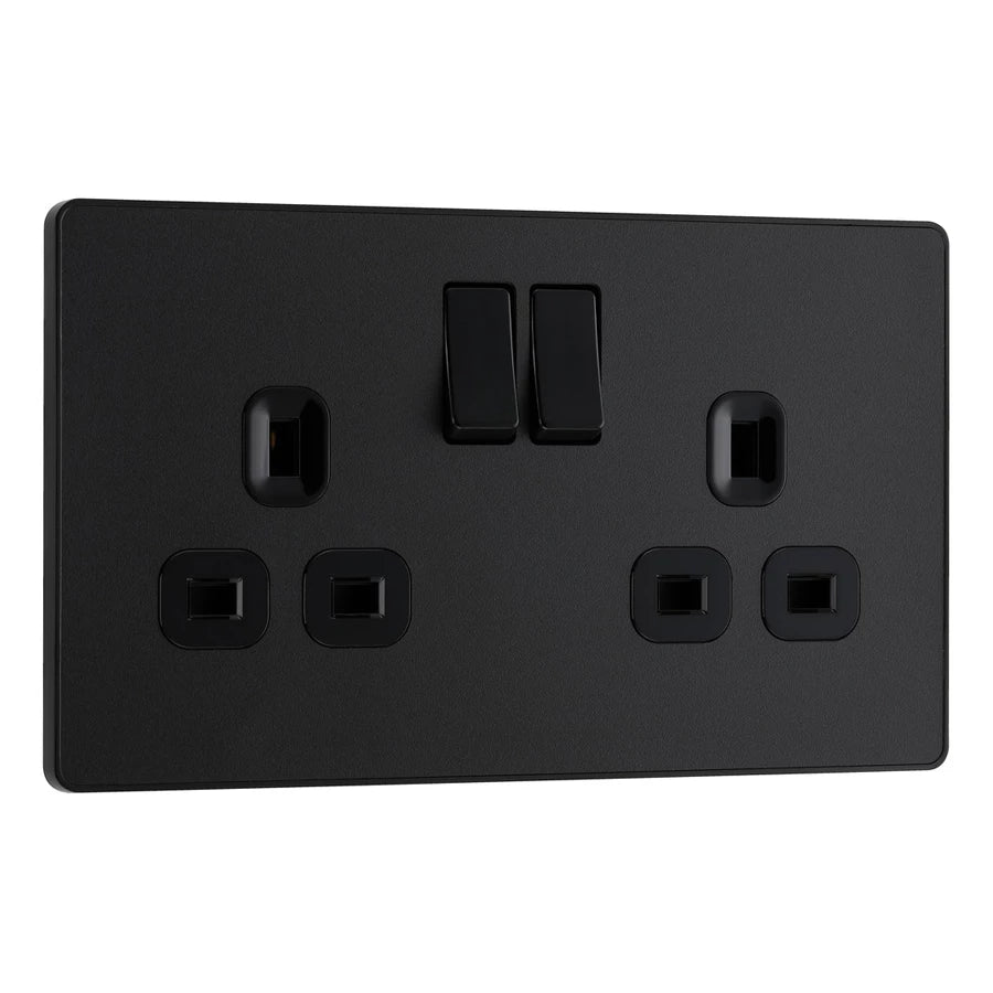 Modern BG Evolve Matt Black Switches and Sockets