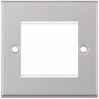 Selectric 7M-4 7M-PRO 2 Aperture Euro Media / Data Plate - Satin Chrome