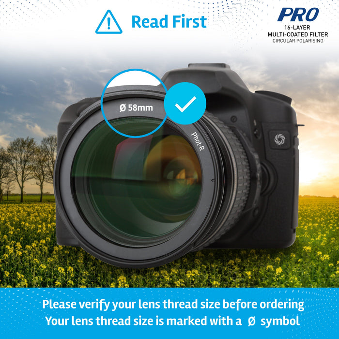 Phot-R 58mm MC16L Circular Polarizing Filter - westbasedirect.com