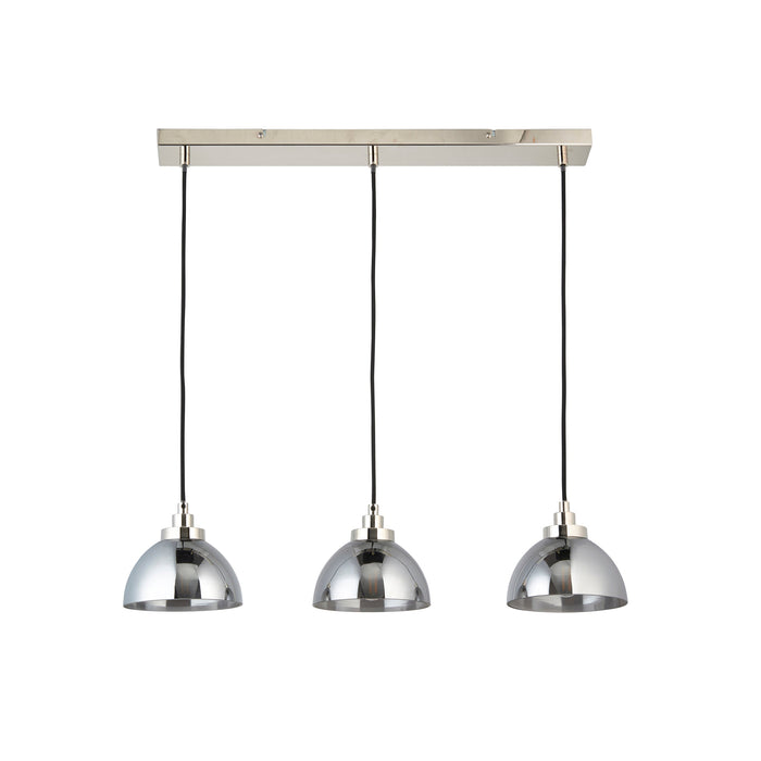 Endon 100047 Caspa 3lt Pendant Bright nickel plate & mirrored glass 3 x 7W LED E14 (Required) - westbasedirect.com