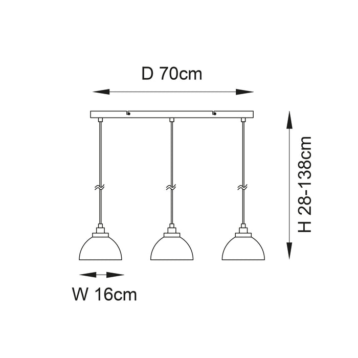 Endon 100047 Caspa 3lt Pendant Bright nickel plate & mirrored glass 3 x 7W LED E14 (Required) - westbasedirect.com