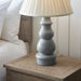 Endon 100166 Provence 1lt Table Blue grey glaze & satin nickel plate 10W LED E27 (Required) - westbasedirect.com