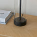 Endon 100440 Lessina 1lt Table Matt black, clear glass & black cotton fabric 10W LED E27 (Required) - westbasedirect.com