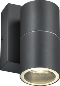 Knightsbridge OWALL1AP 230V IP54 GU10 Fixed Single Wall Light with Photocell Sensor - Anthracite