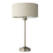 Endon 100646 Highclere 1lt Table Brushed chrome plate & natural linen 7W LED E14 (Required) - westbasedirect.com