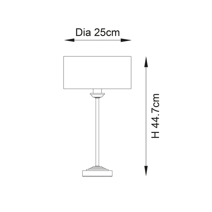 Endon 100646 Highclere 1lt Table Brushed chrome plate & natural linen 7W LED E14 (Required) - westbasedirect.com