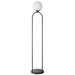 Endon 100863 Motif 1lt Floor Matt black & matt opal glass 7W LED E14 (Required) - westbasedirect.com