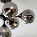 Endon 101148 Oscar 6lt Semi flush Black chrome plate & smoked mirror glass 6 x 3W LED G9 (Required) - westbasedirect.com