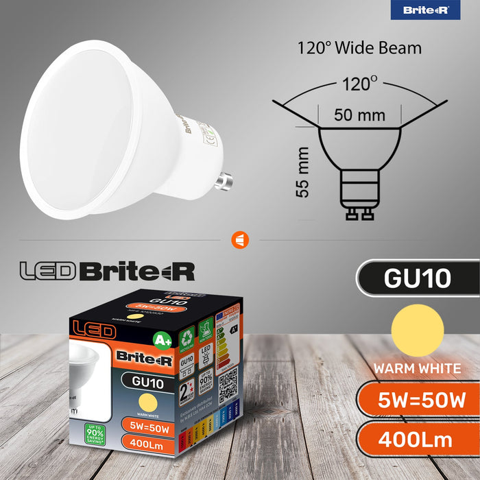 Brite-R 5W GU10 LED Bulb Warm White 3000K - westbasedirect.com