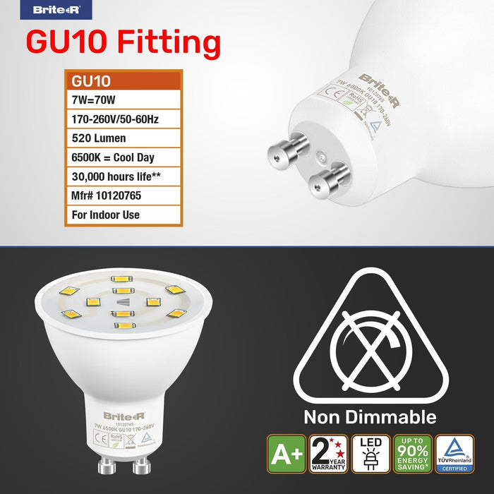 Brite-R 7W GU10 LED Bulb Cool White 6500K - westbasedirect.com