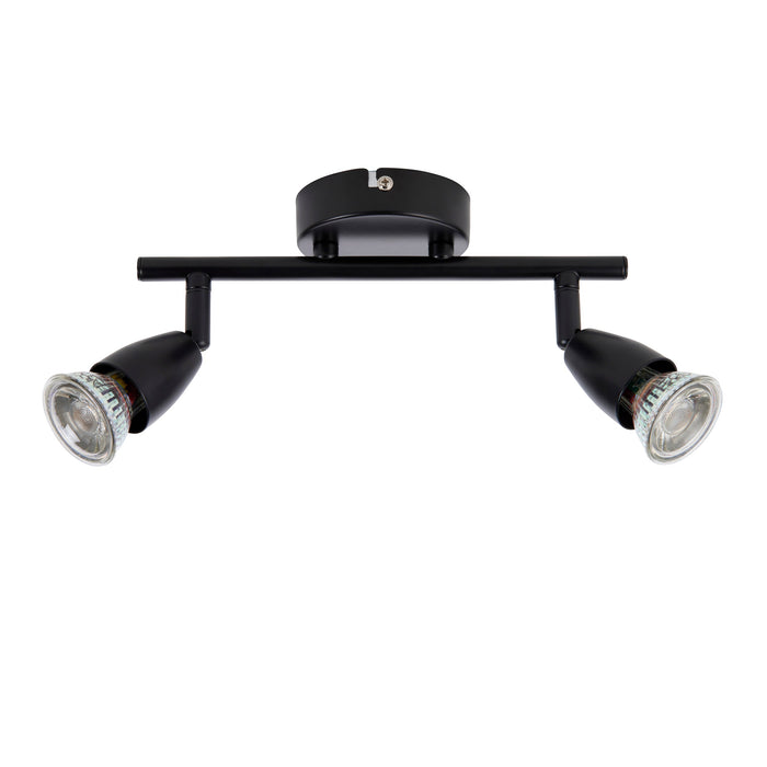 Saxby 101329 Amalfi 2lt bar spotlight black 35W Matt black paint 2 x 35W GU10 reflector (Required) - westbasedirect.com