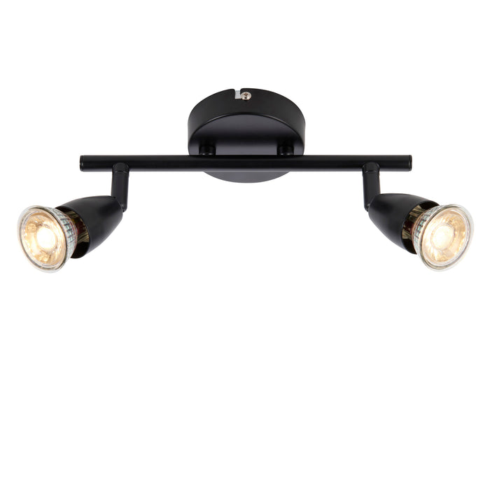 Saxby 101329 Amalfi 2lt bar spotlight black 35W Matt black paint 2 x 35W GU10 reflector (Required) - westbasedirect.com