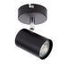 Saxby 101333 Arezzo 1lt single spotlight black 7W Matt black paint & chrome effect plate 7W LED GU10 (Required) - westbasedirect.com