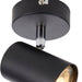 Saxby 101333 Arezzo 1lt single spotlight black 7W Matt black paint & chrome effect plate 7W LED GU10 (Required) - westbasedirect.com