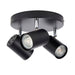 Saxby 101334 Arezzo 3lt round spotlight black 7W Matt black paint 3 x 7W LED GU10 (Required) - westbasedirect.com