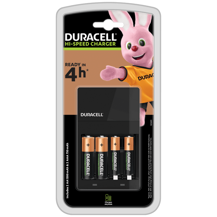 Duracell CEF14 4hr Value Charger + 2xAA + 2xAAA - westbasedirect.com