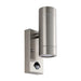 Saxby 101352 Palin PIR 2lt wall marine grade IP65 7W Brushed stainless steel & clear glass 2 x 7W LED GU10 (Required) - westbasedirect.com