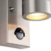 Saxby 101352 Palin PIR 2lt wall marine grade IP65 7W Brushed stainless steel & clear glass 2 x 7W LED GU10 (Required) - westbasedirect.com
