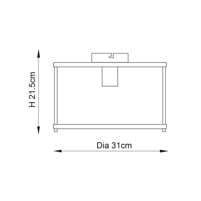 Endon 101540 Hopton 1lt Flush Matt black & clear glass 10W LED E27 (Required) - westbasedirect.com