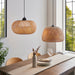 Endon 101572 Bali 1lt Pendant Natural bamboo, white PC & matt black 10W LED E27 (Required) - westbasedirect.com