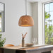 Endon 101574 Bali 1lt Pendant Natural bamboo, white PC & matt black 10W LED E27 (Required) - westbasedirect.com