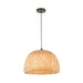 Endon 101574 Bali 1lt Pendant Natural bamboo, white PC & matt black 10W LED E27 (Required) - westbasedirect.com