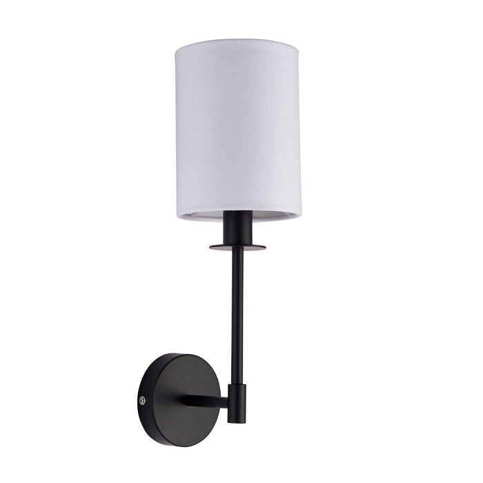 Endon 101660 Sancerre Wall Matt black & vintage white fabric 6W LED E14 (Required)