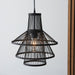 Endon 101675 Minato 1lt Pendant Dark bamboo & matt black 10W LED E27 (Required) - westbasedirect.com