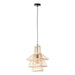 Endon 101676 Minato 1lt Pendant Natural bamboo & matt black 10W LED E27 (Required) - westbasedirect.com