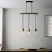 Endon 101678 Sven 3lt Pendant Matt black & natural wood 3 x 10W LED E27 (Required) - westbasedirect.com