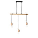 Endon 101678 Sven 3lt Pendant Matt black & natural wood 3 x 10W LED E27 (Required) - westbasedirect.com