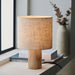 Endon 101680 Durban 1lt Table Natural eucalyptus wood & natural linen 10W LED E27 (Required) - westbasedirect.com