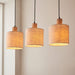 Endon 101681 Durban 3lt Pendant Natural eucalyptus wood, natural linen & matt black 3 x 10W LED E27 (Required) - westbasedirect.com