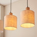 Endon 101681 Durban 3lt Pendant Natural eucalyptus wood, natural linen & matt black 3 x 10W LED E27 (Required) - westbasedirect.com